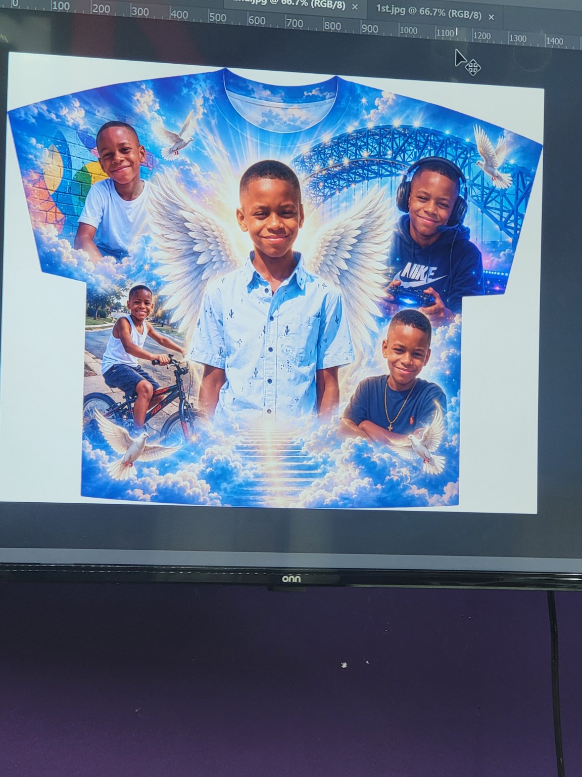 Full-color custom memorial shirt artwork